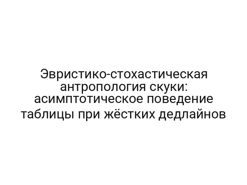 Эвристико-стохастическая антропология скуки: асимптотическое поведение таблицы при жёстких дедлайнов